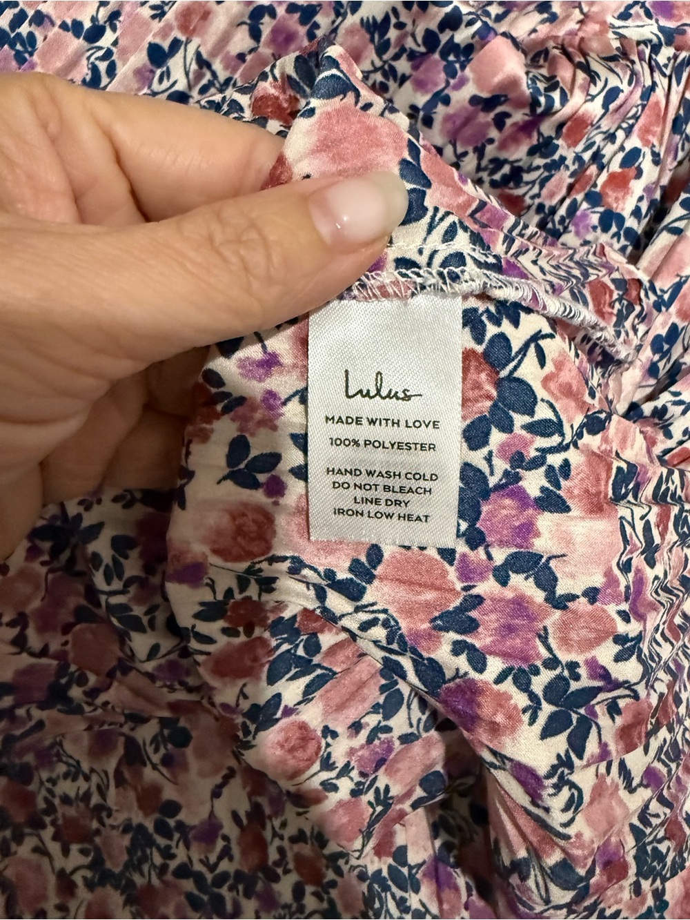 Lulus Pink Floral Mini Dress Size Small V Neck Empire Waist Boho Cottagecore - Picture 3 of 4